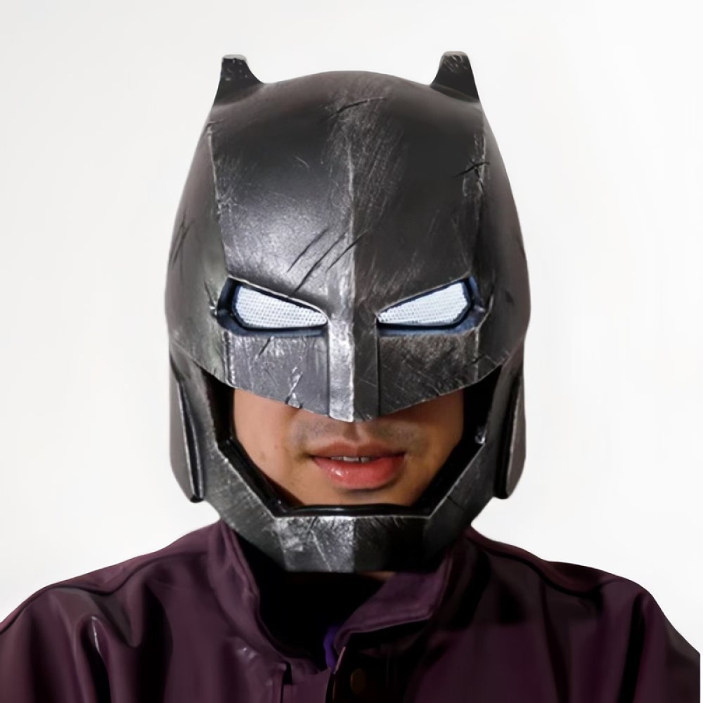 handmade | High-quality craftsmanship edition | Batman helmet mask with glowing eyes | War damage coating